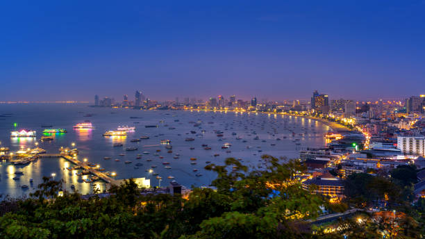 Pattaya coastline at night
