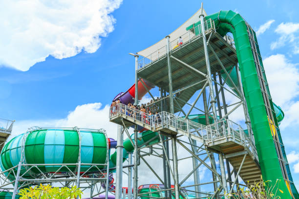 One of the park's tower water slides